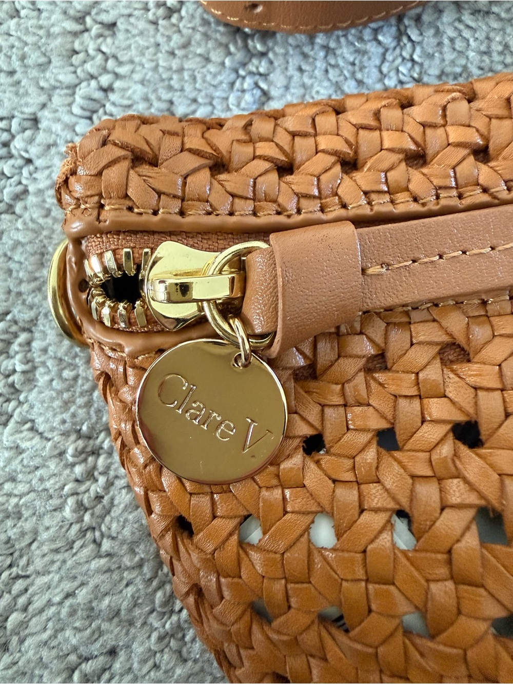 Clare V. Petite Fanny Rattan Woven Leather Belt Bag - Picture 7 of 14
